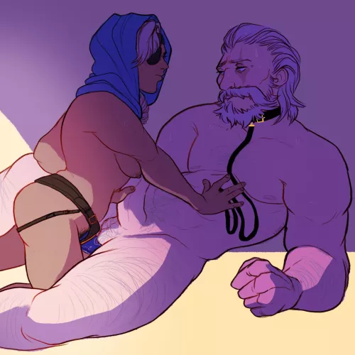 Old people pegging (Unknown artist)