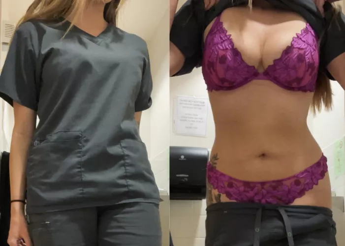 ugly scrubs but cute panties 🤷‍♀️ (f27)