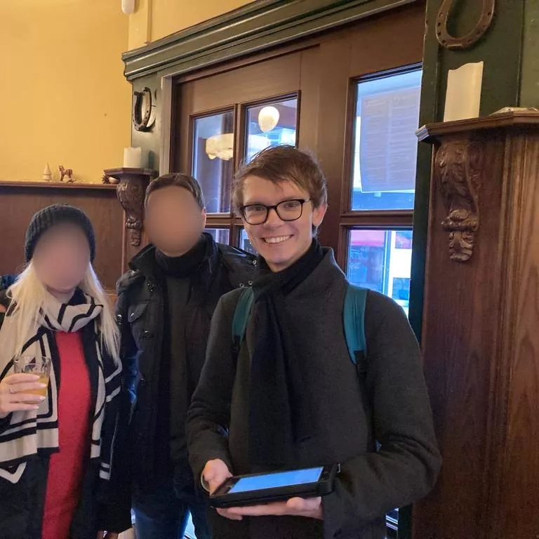 A rare smile captured in a candid shot that I don't absolutely hate 📷