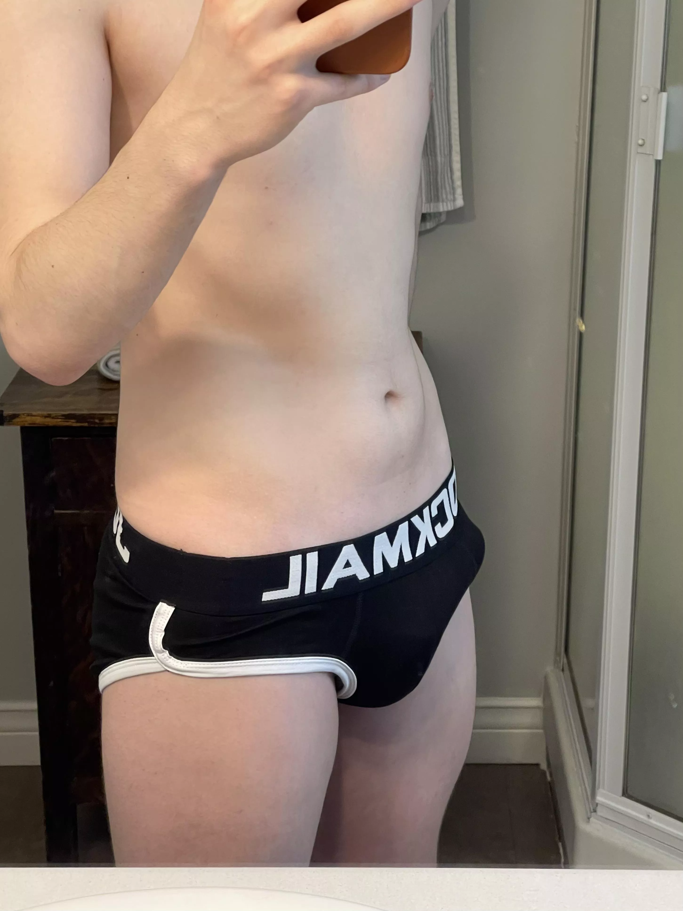 Bulge in my jockmail briefs