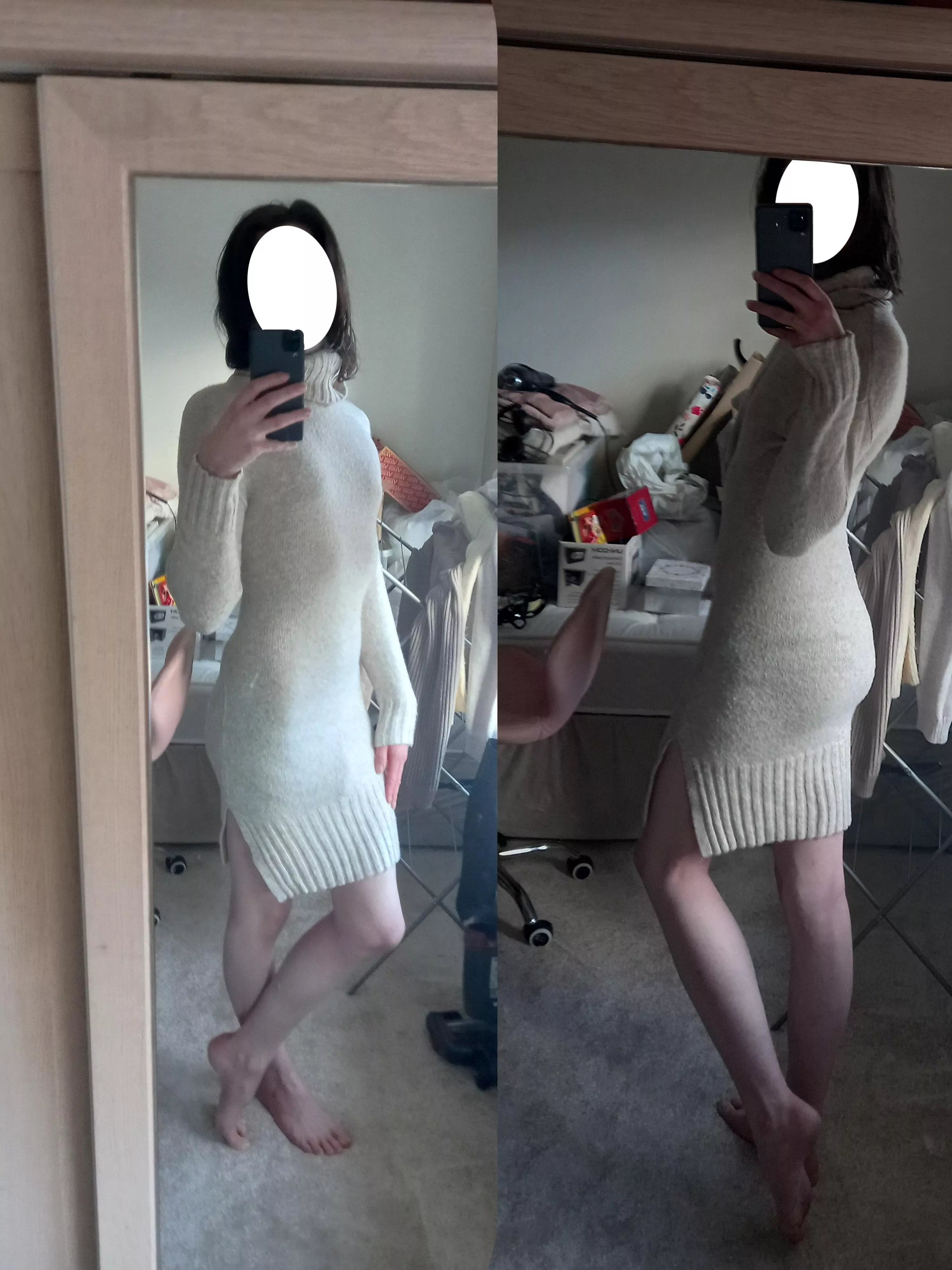 Figure check in my cuddly winter dress ❄️🥰