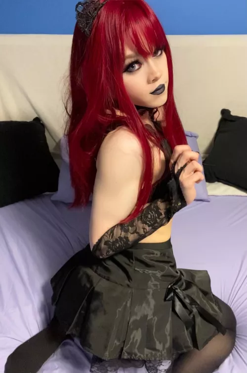 Goth boys just look better in mini skirts and cute makeup🖤