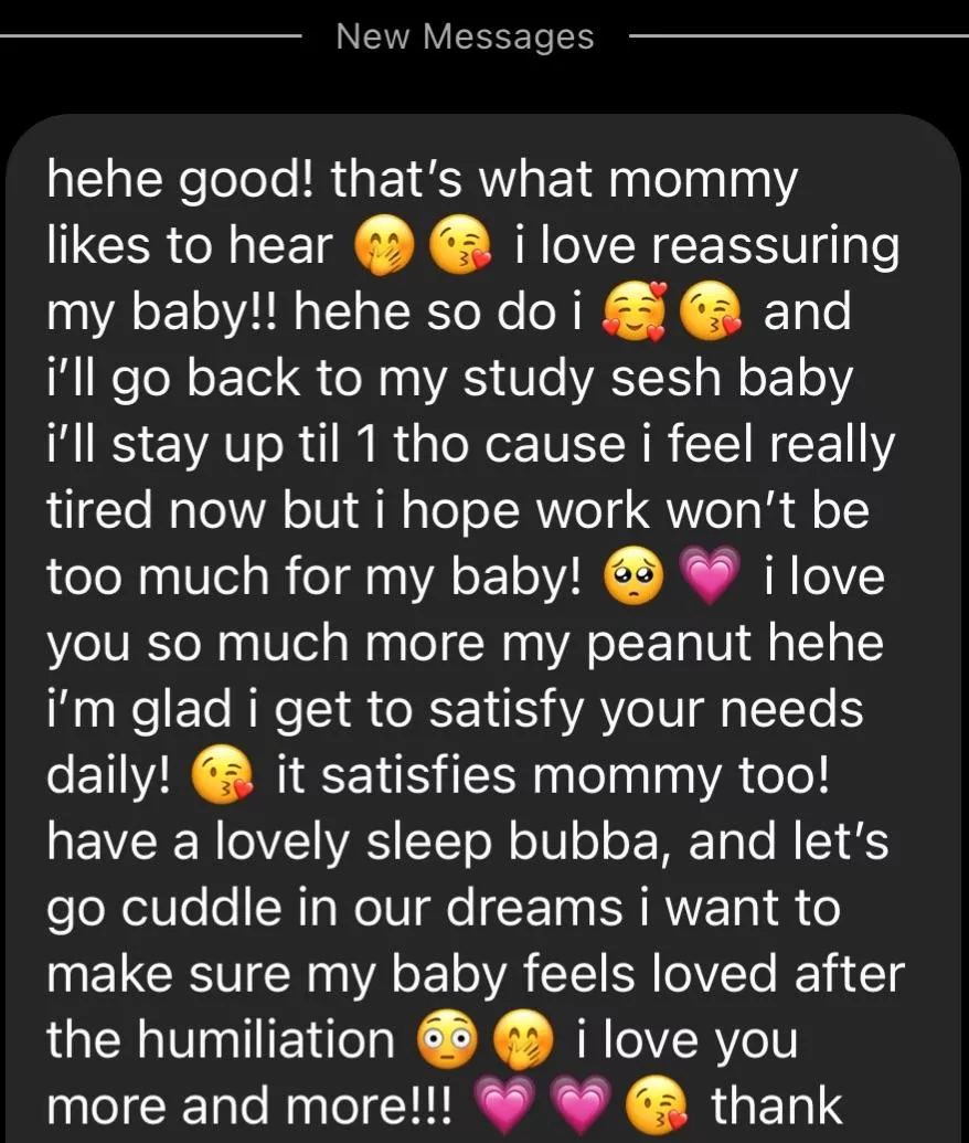 I feel amazingly blessed to have such a loving dom she’s so caring 🥹