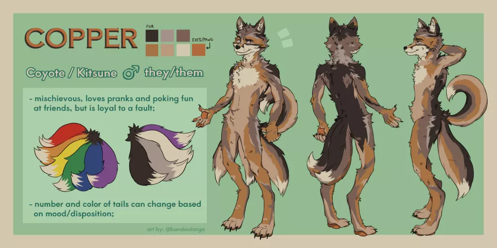 Ref sheet commission 🌈 (art by me)