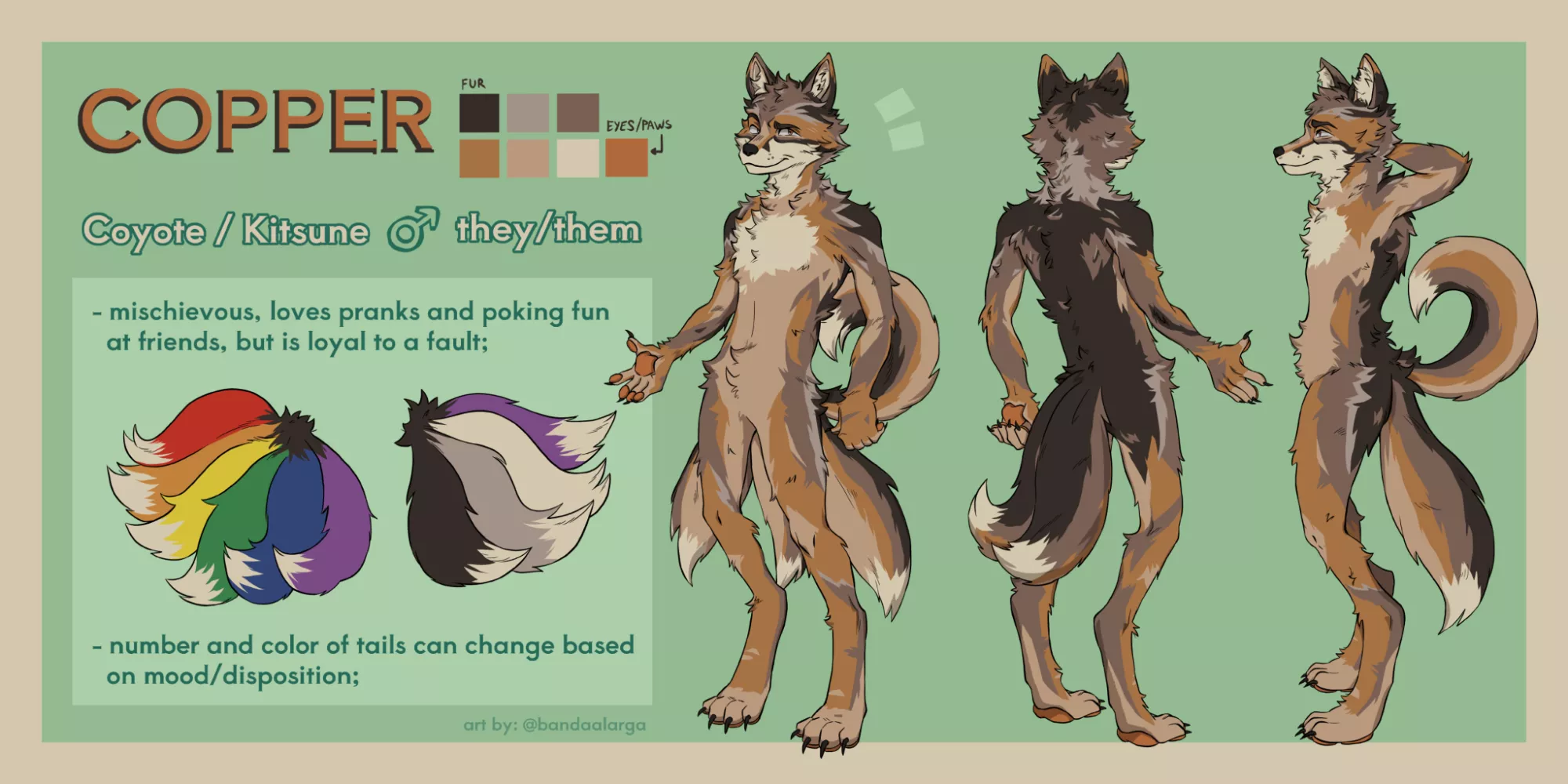 Ref sheet commission 🌈 (art by me)