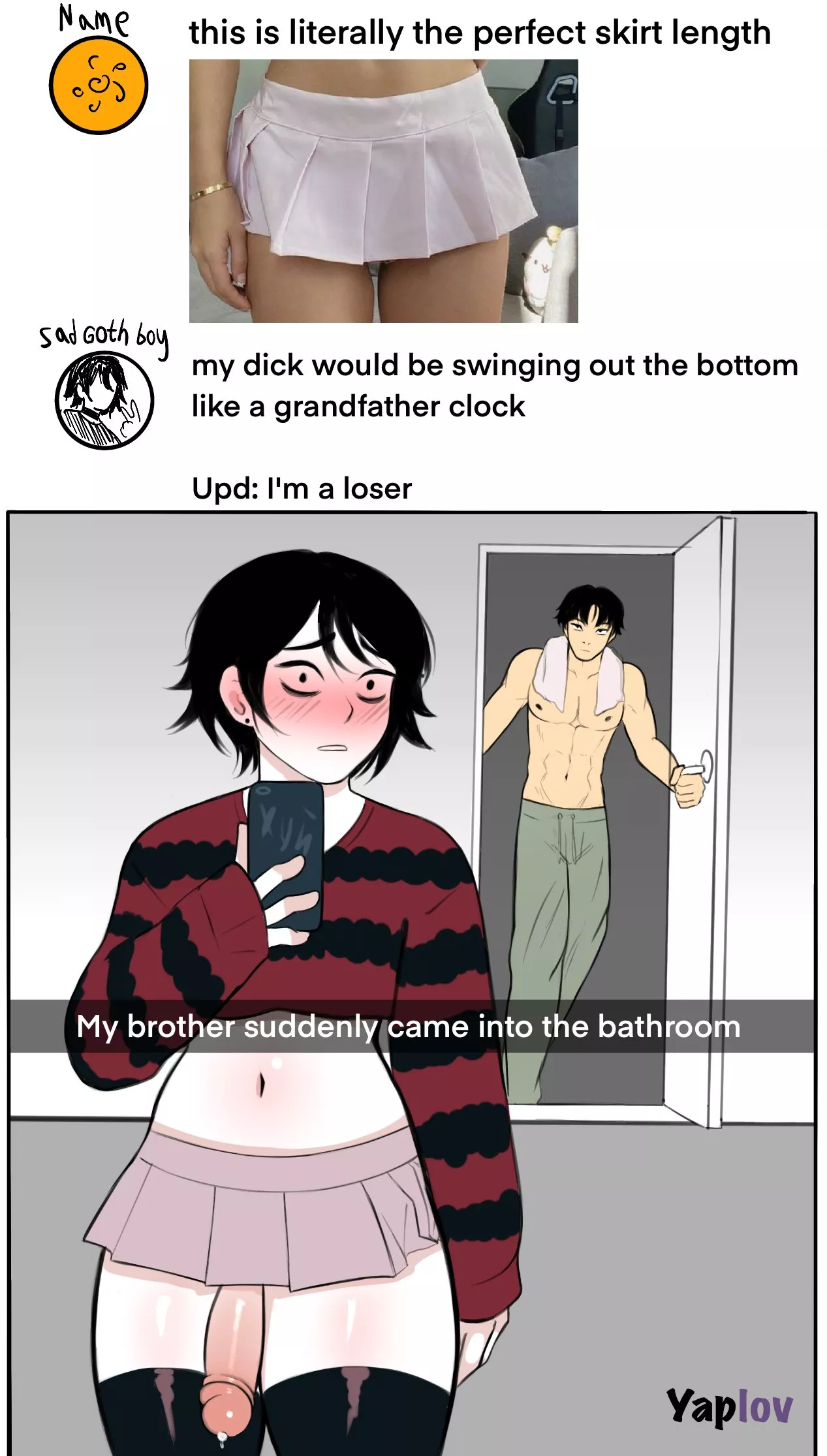 Sad goth boy 1/3 [by Yaplov on twitter]