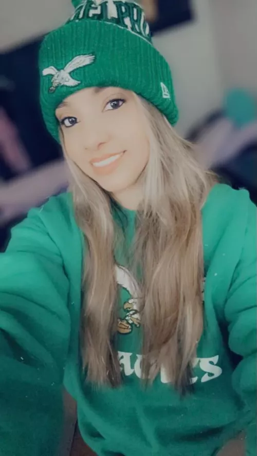 Smiling and hoping for a birds win tonight