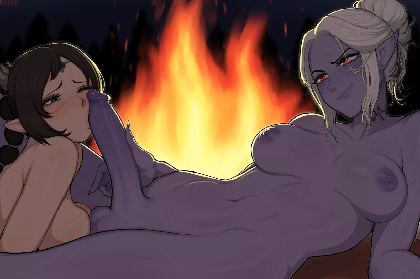 Teasing her, afrobull