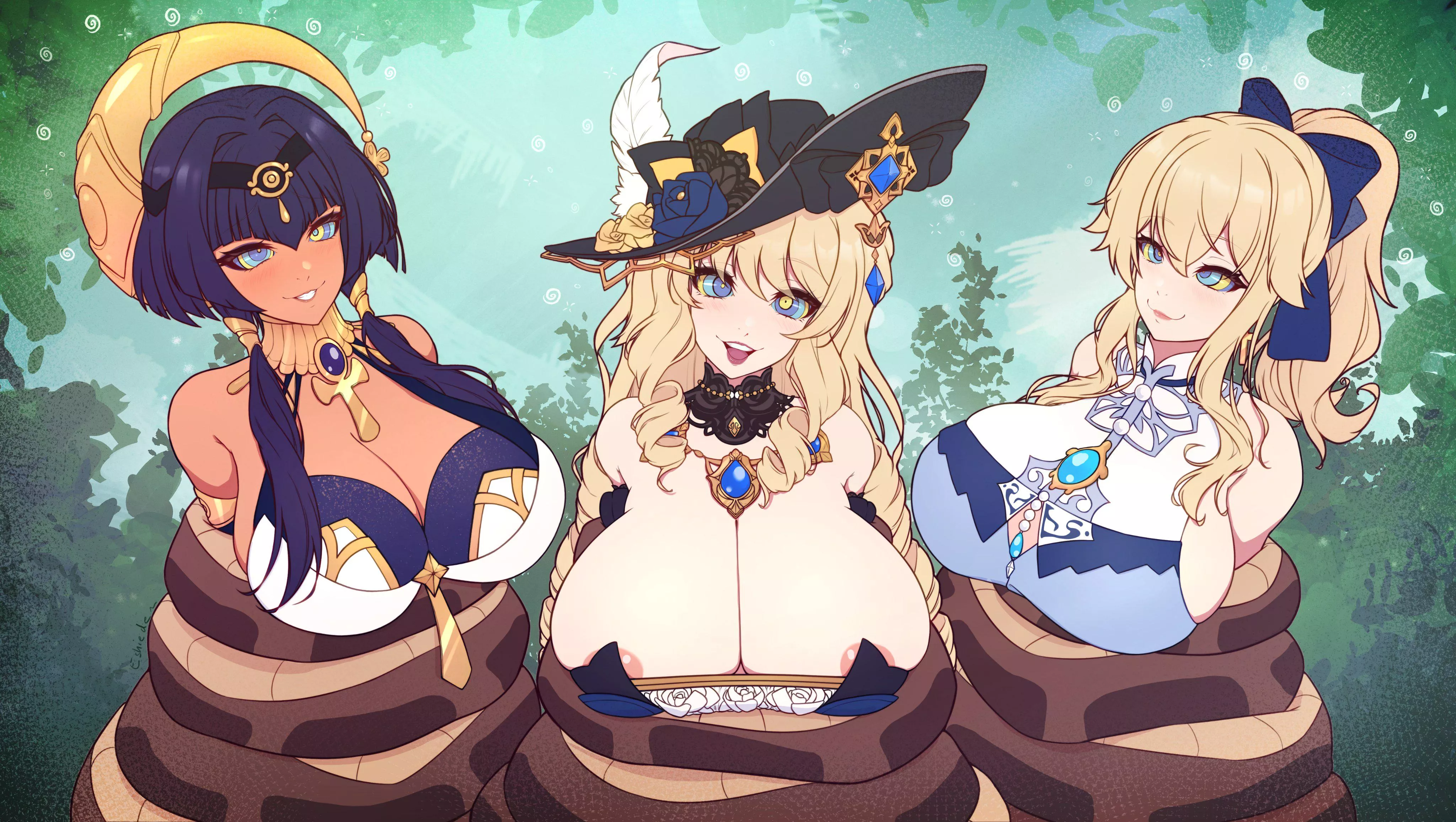 All coiled up (@HypnoRoxa)