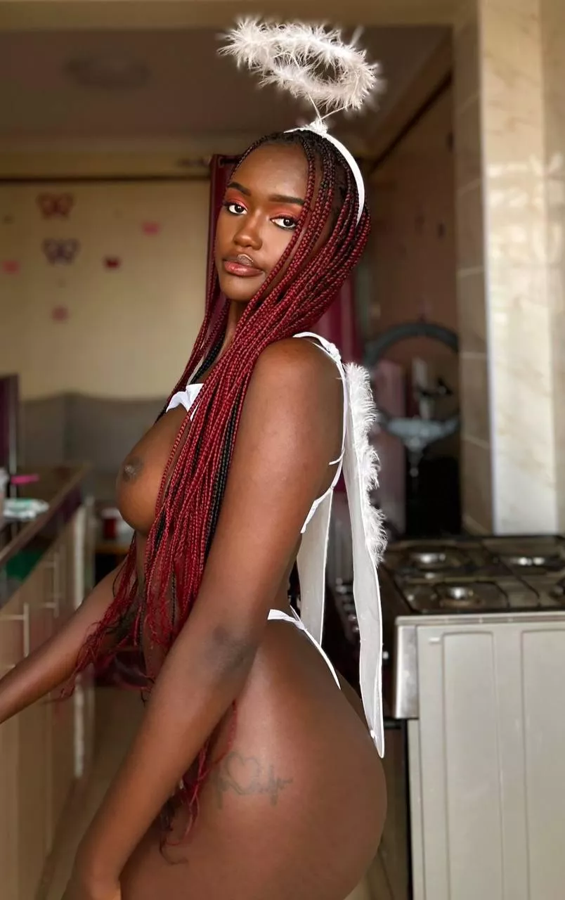 Art of black chocolate & white angel