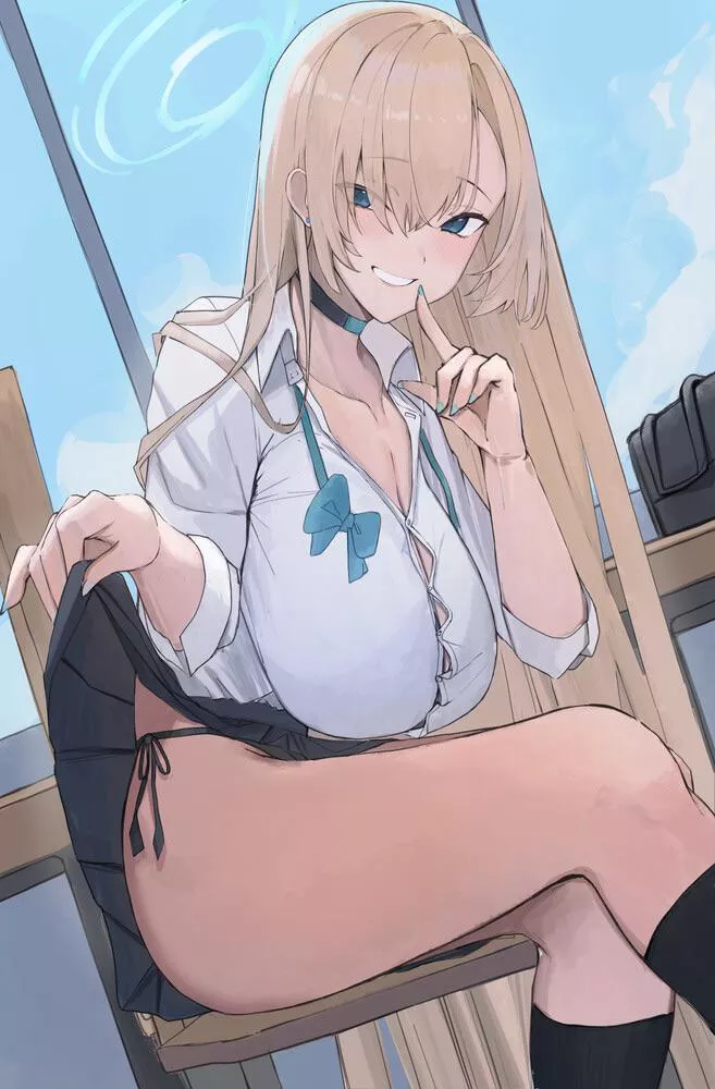 Asuna showing off her thighs