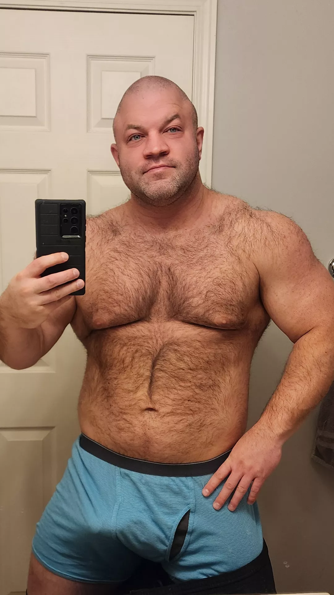 Blue, matches the eyes right?