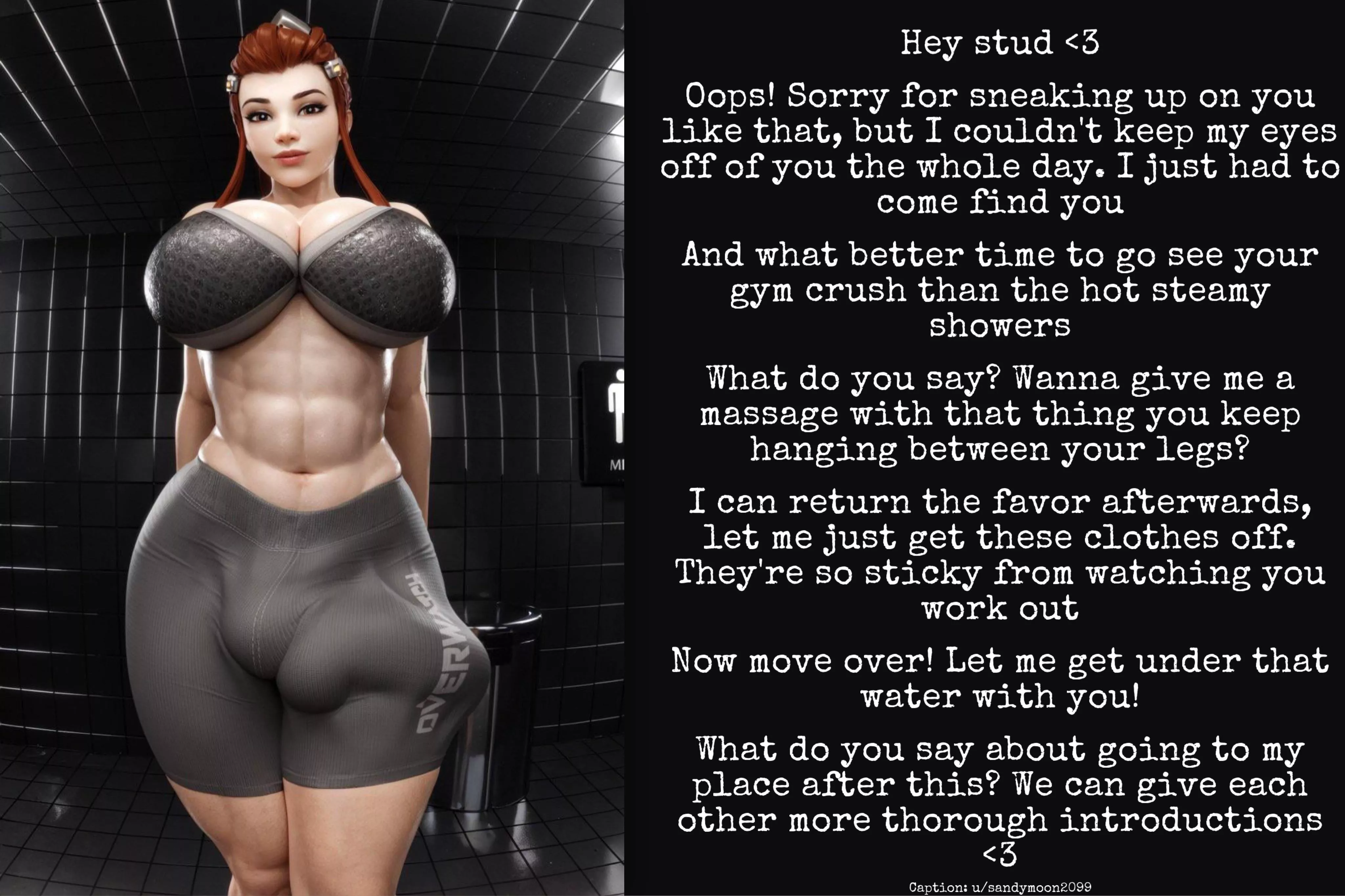 Brigette couldn’t keep her eyes off of you at the gym [Gym] [overwatch] [futa] [shower] [flirtatious futa] (artist: zzzxxxccc)