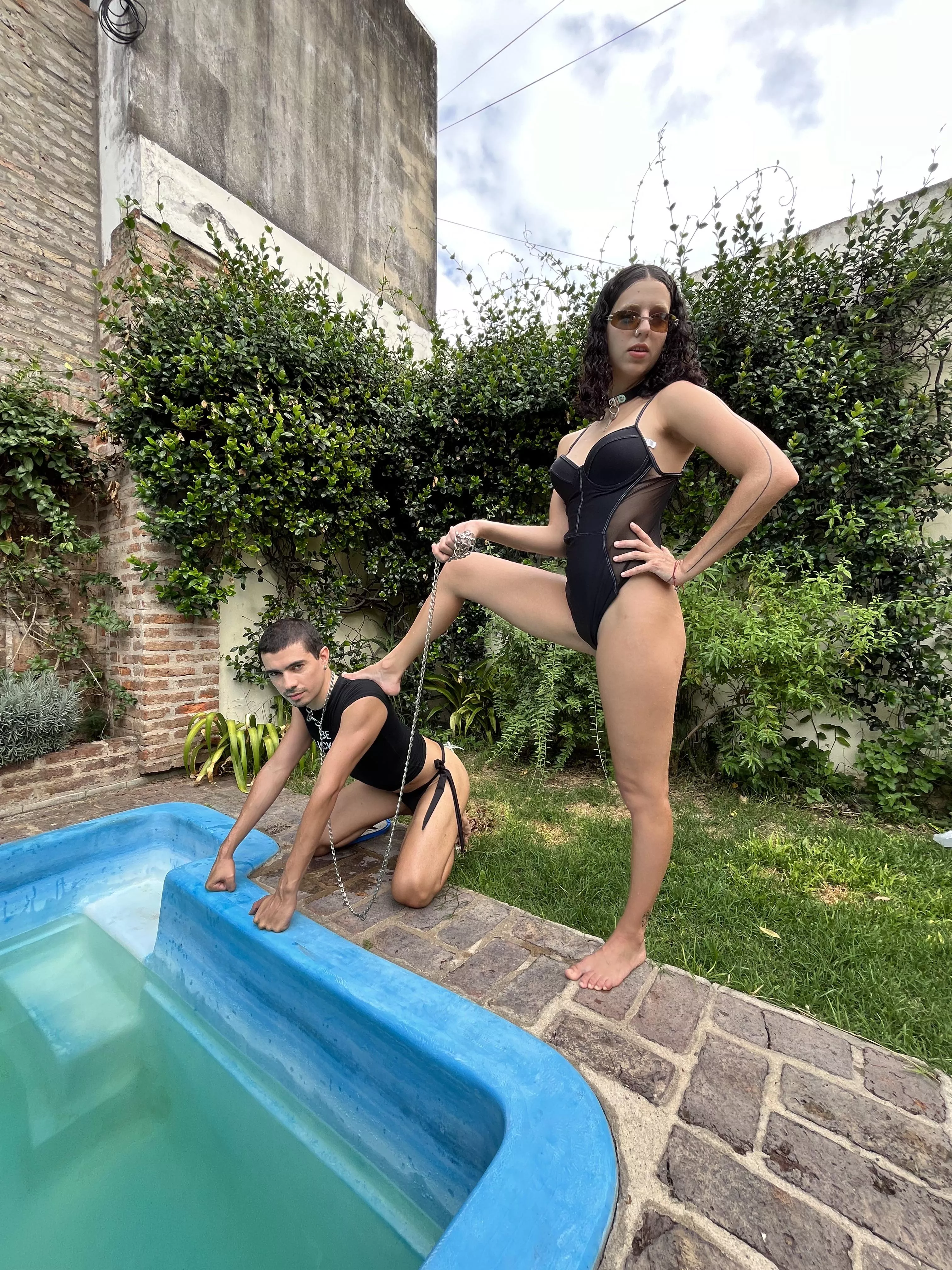 [domme] my dog is thirsty for some fun in the pool