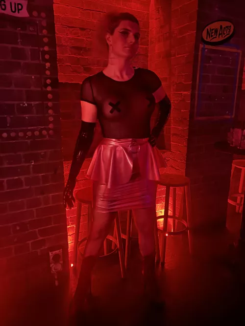 Here's my outfit to a goth club, although it's more latex OVER clothes haha