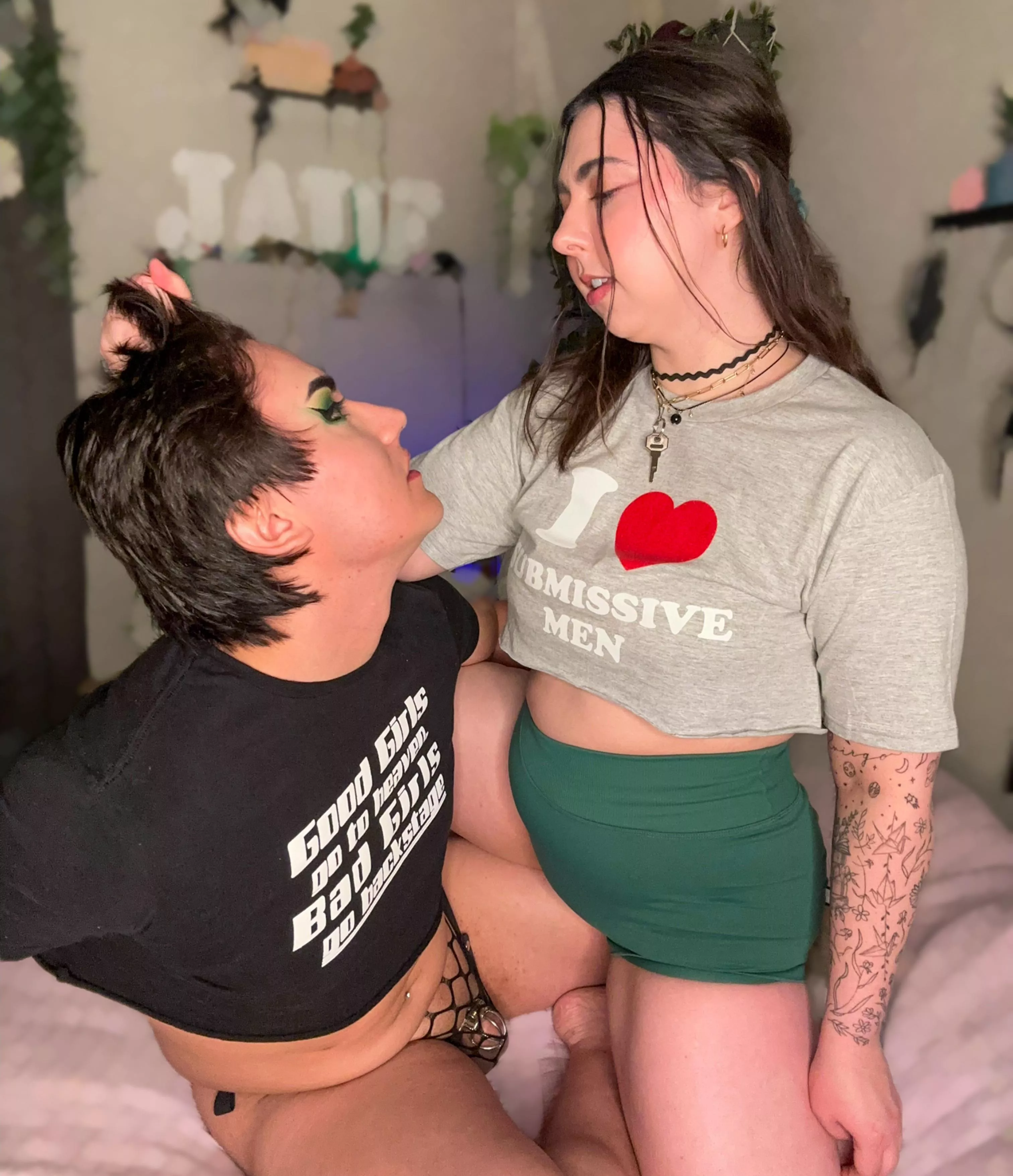I don’t want a boyfriend. I’ll turn you into my girlfriend 🖤💚 [domme] [oc]