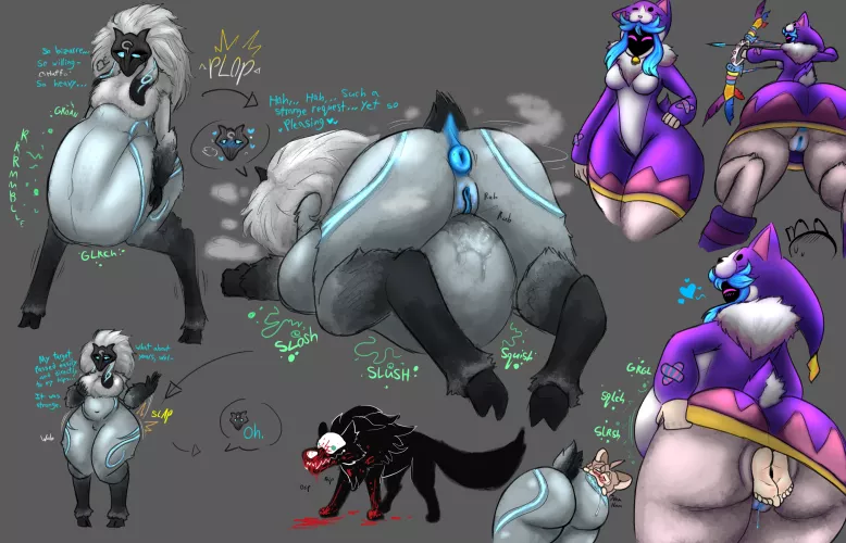 {Image} Stuffed Lamb- Kindred Doodles (OishiAtsukau) [Digestion, Weight Gain, Oral Vore (Implied), Anal Vore, Thicc, F/?, Furry Pred]