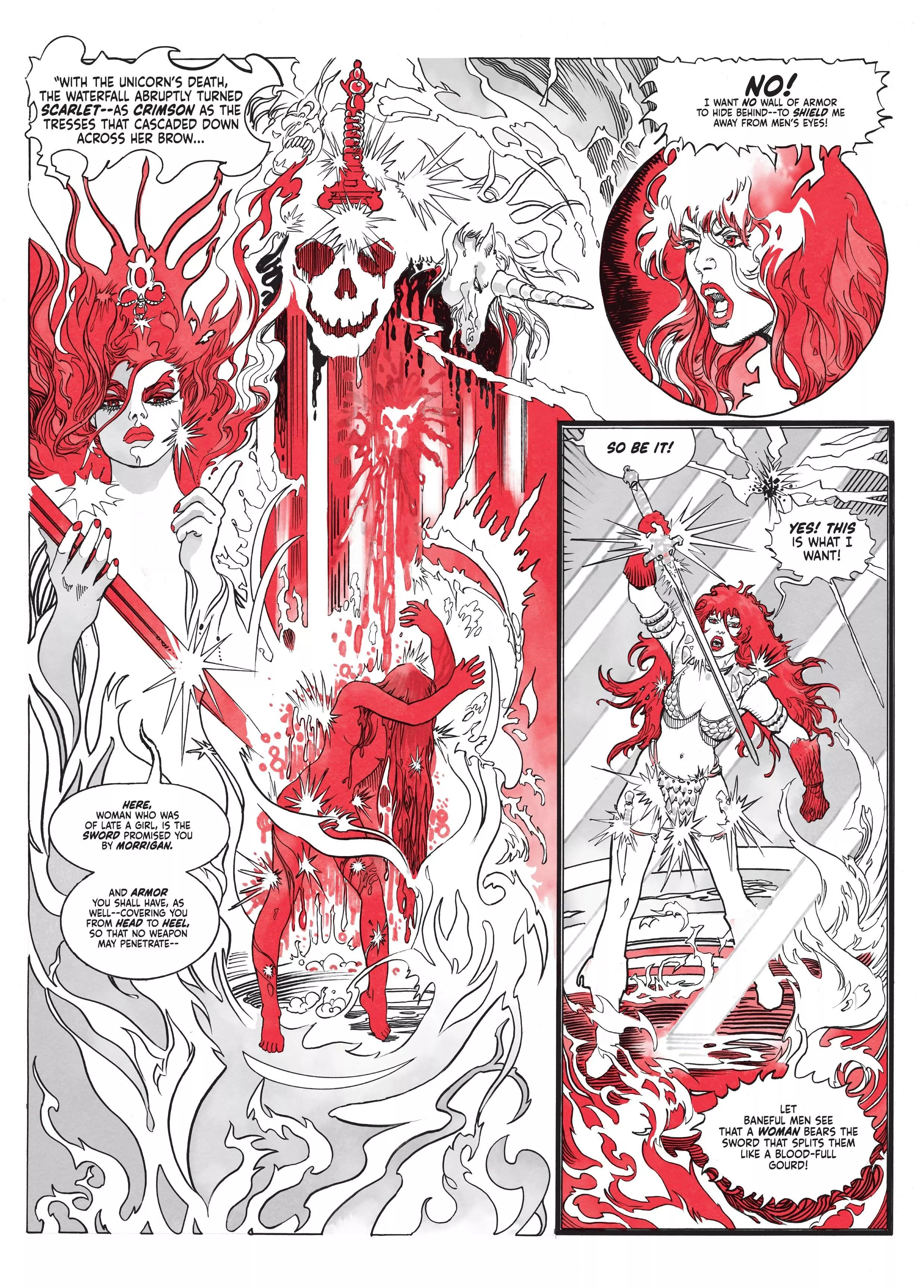 Is Sonja's armor magical? [Red Sonja: The Ballad of the Red Goddess]
