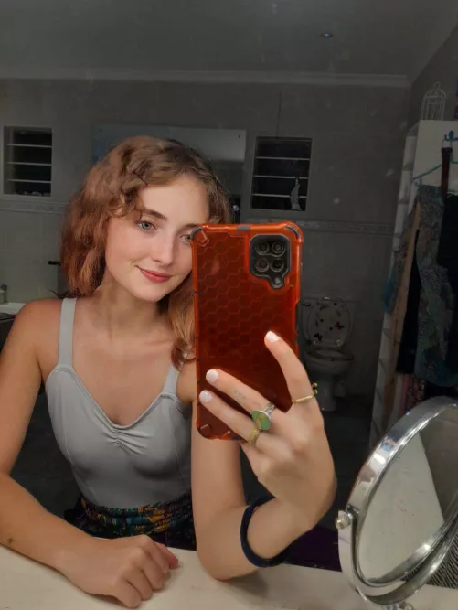 just caught me feeling cute and a bit naughty in this messy bathroom rn F18