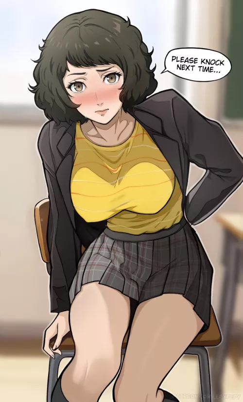 Kawakami tries on uniform (LepyPepy)