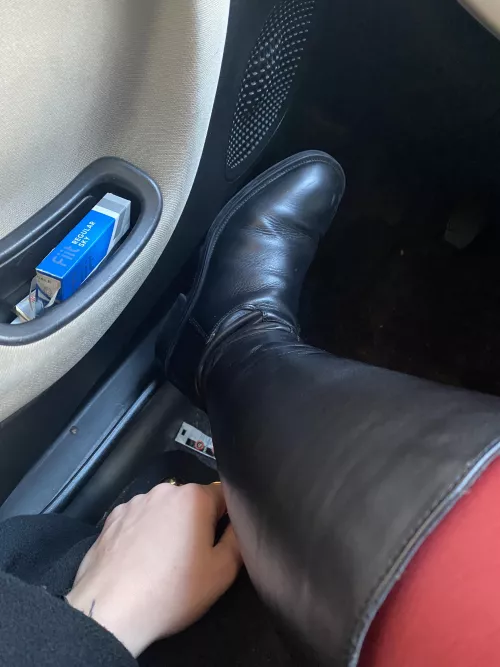 My boots in car