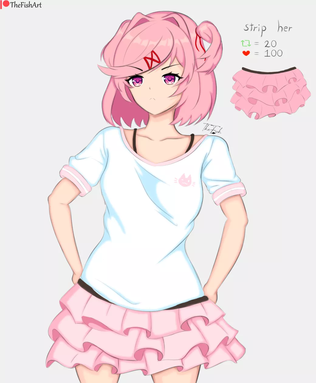 Natsuki - play strip her (The game has started on Twitter)