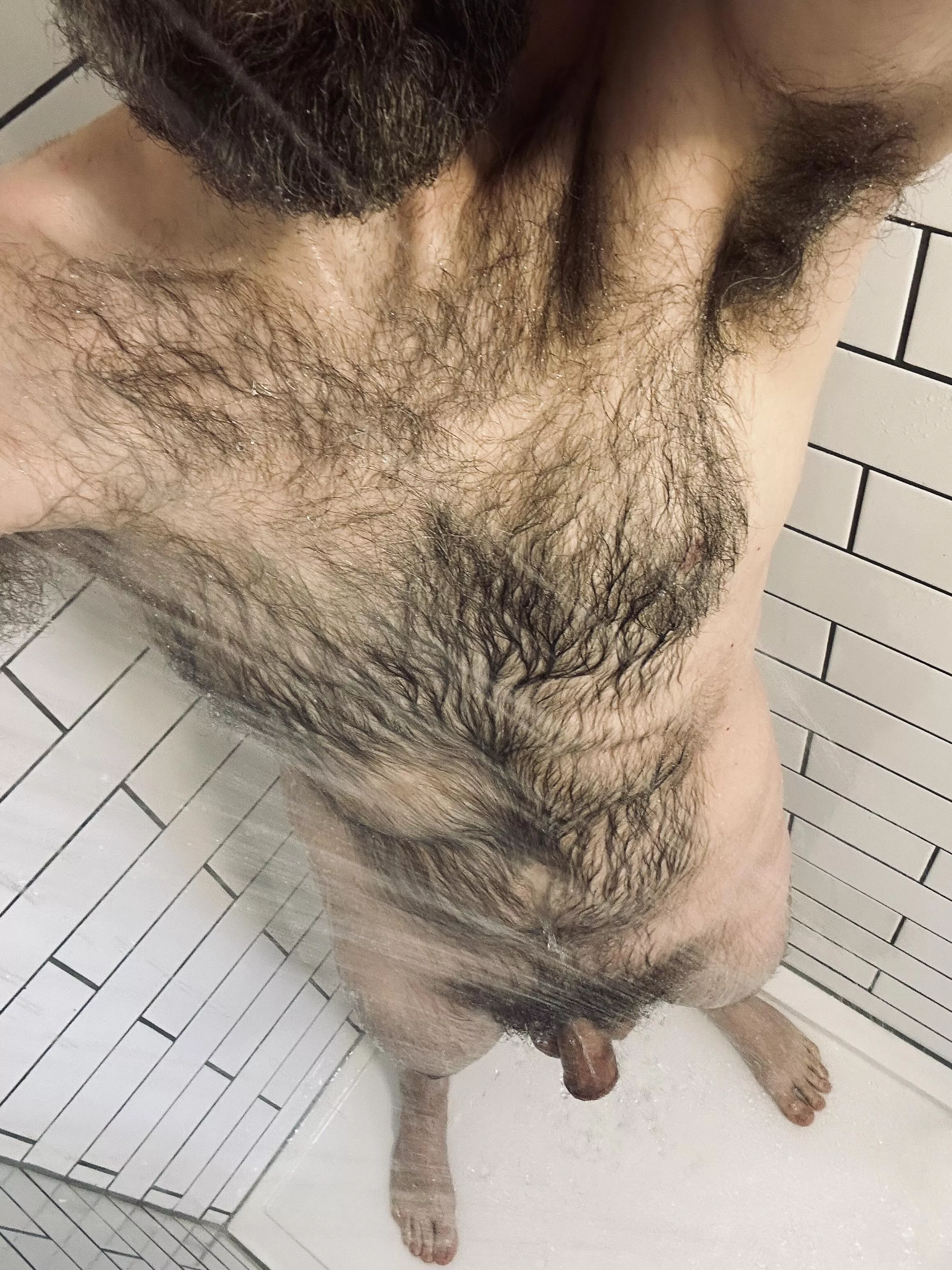 Showering with the curtain open at the gym. Again.