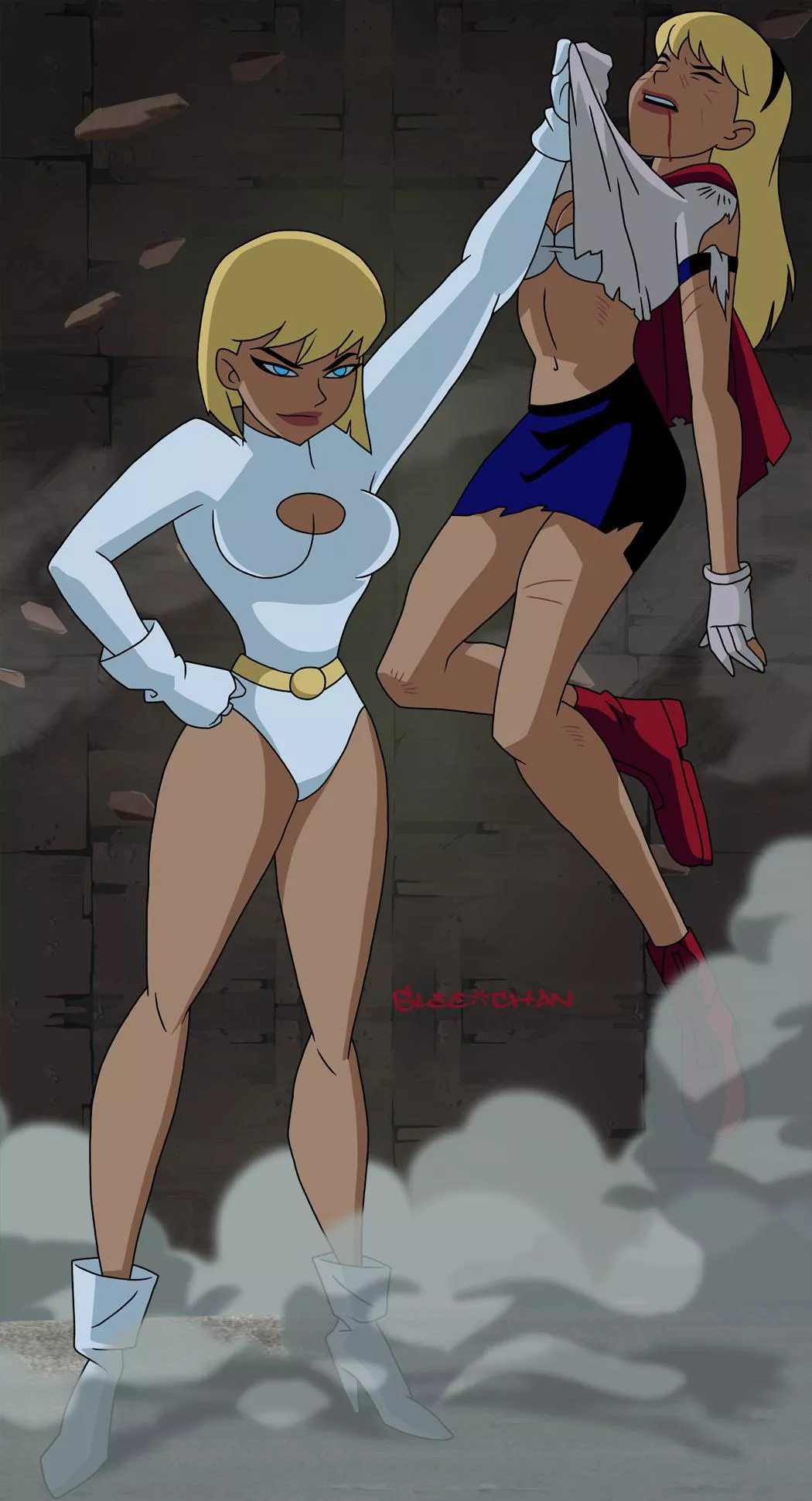 Supergirl defeated by Galatea