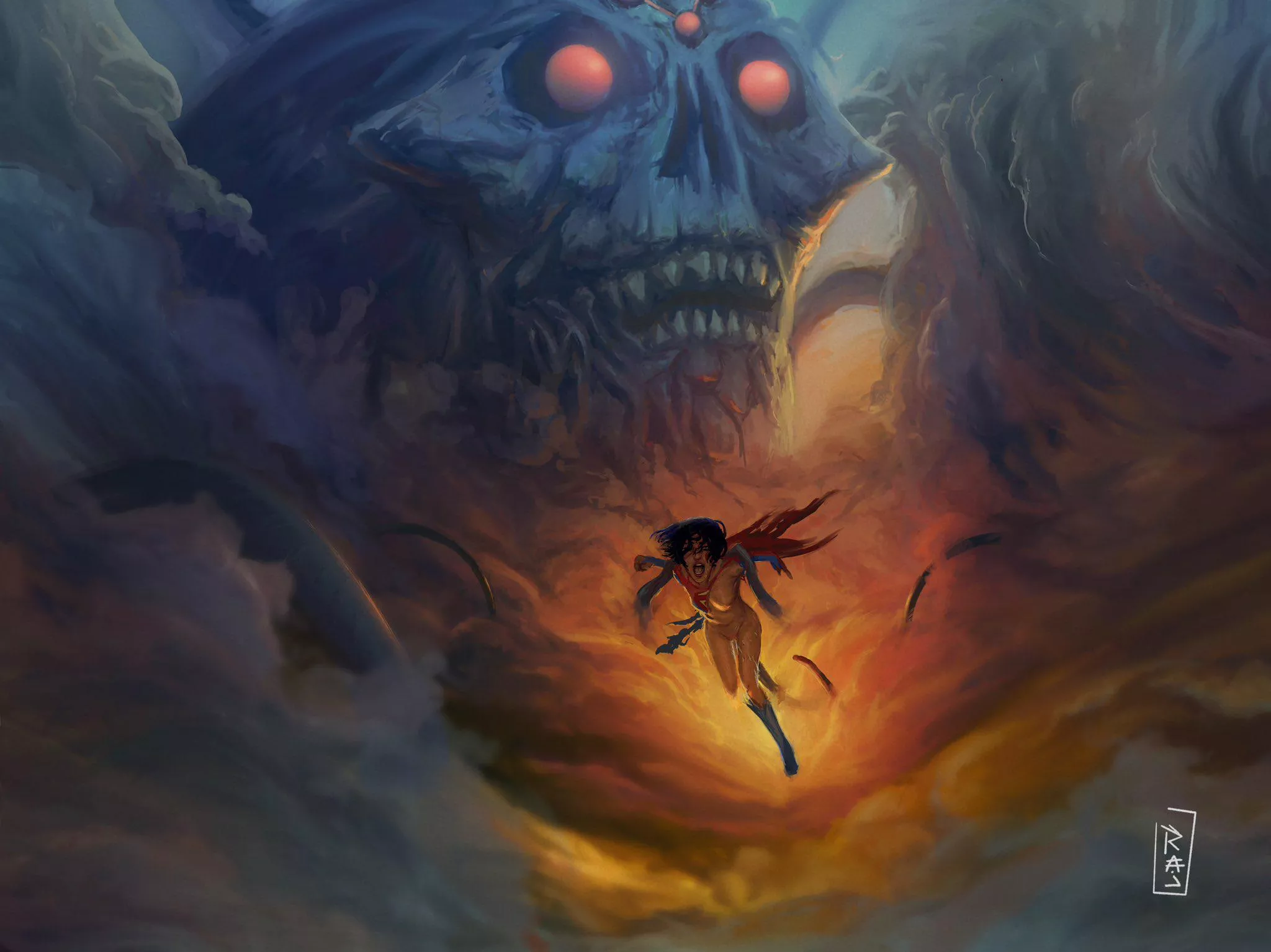 Supergirl x Brainiac (Rajdraw/@The_Raj___) [DC]