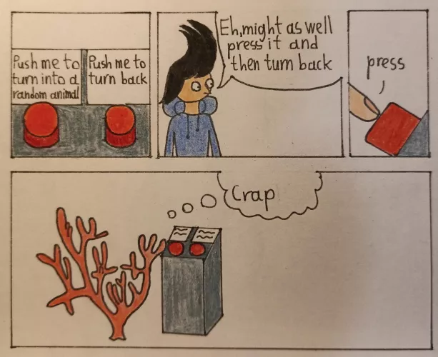 A button (art by me)