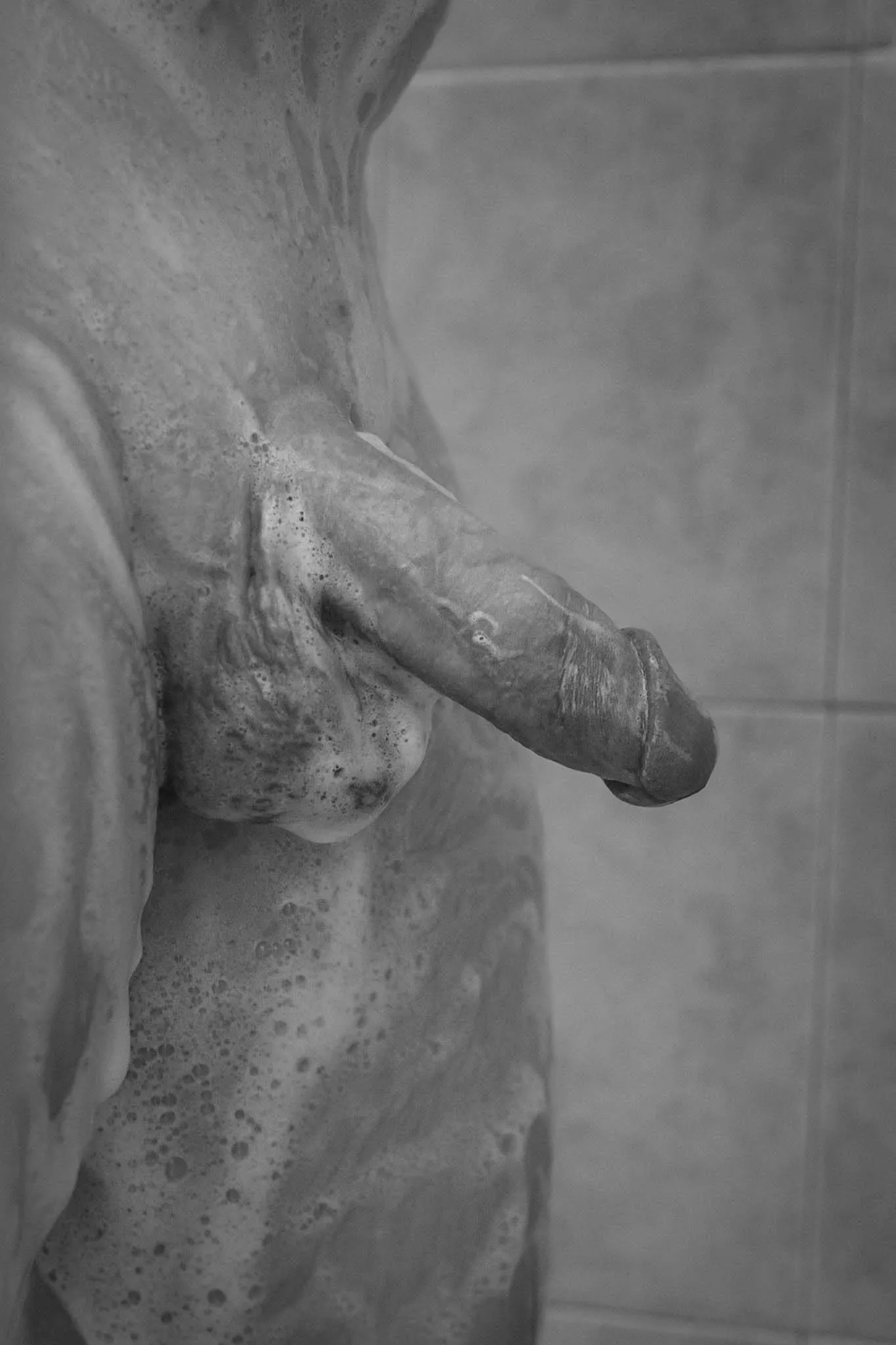 All soaped up. Can someone help me rinse?