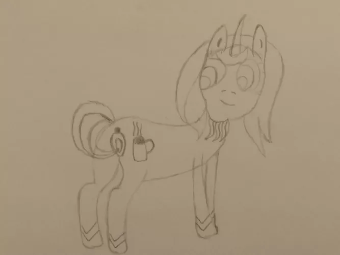 Drawing of Blaze playing with her pussy and tail