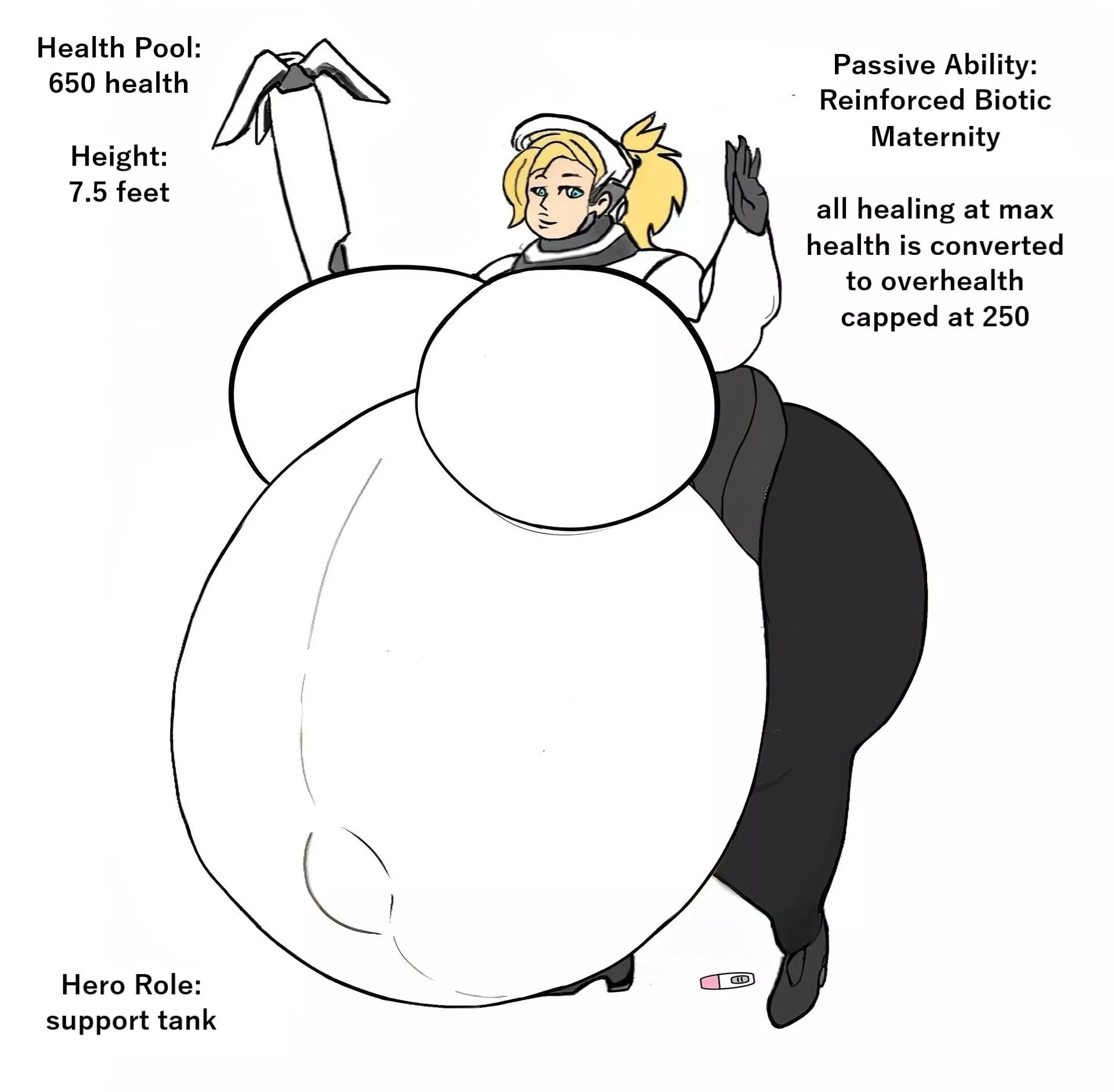fatpreg and tall tanky mercy by @zeruxu
