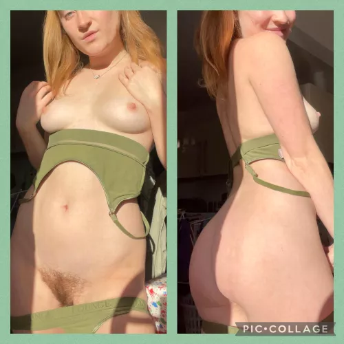 Fuzzy on the left, peachy on the right 🍑