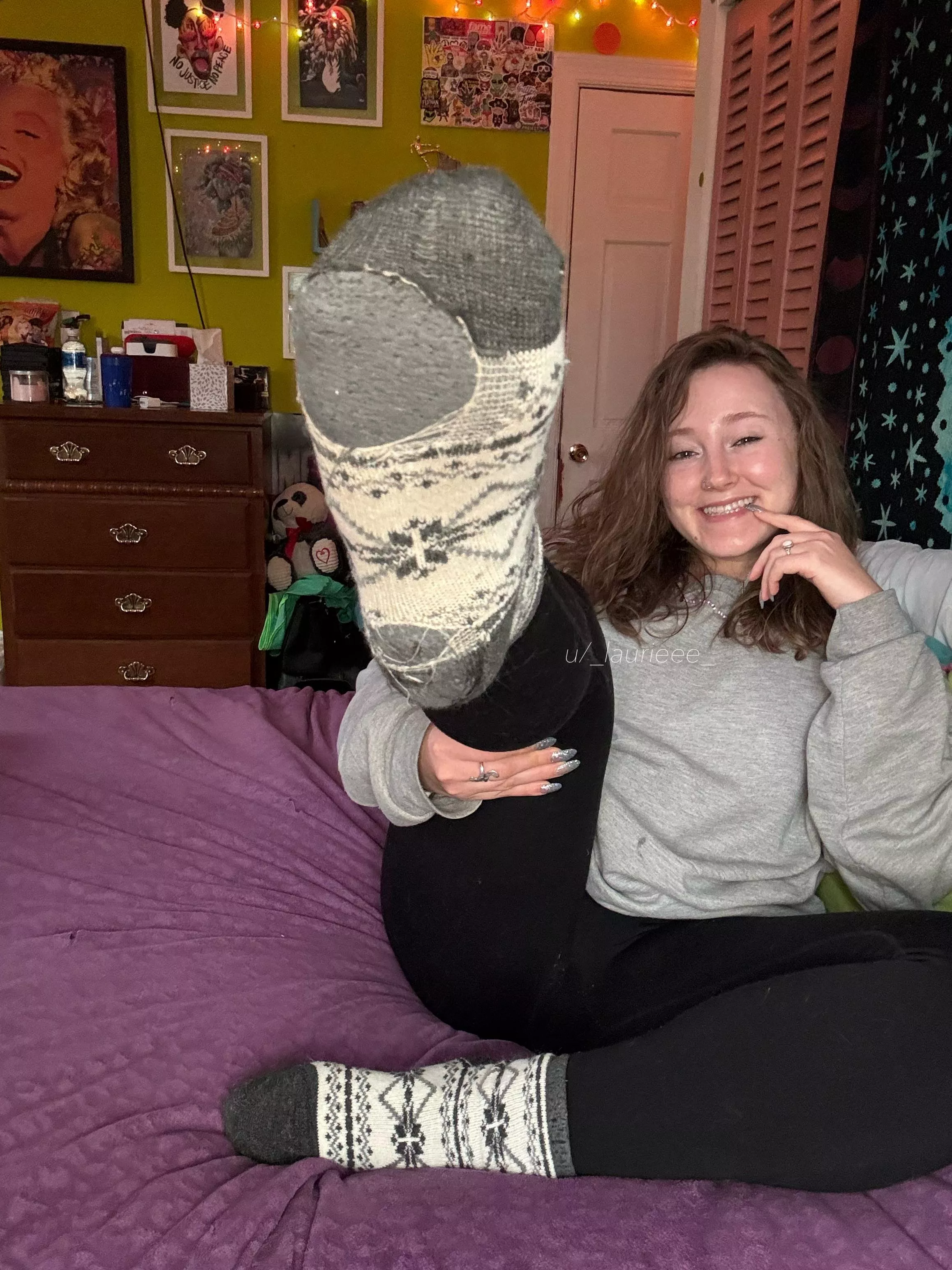 I wear my socks until they can be worn no more! Haha