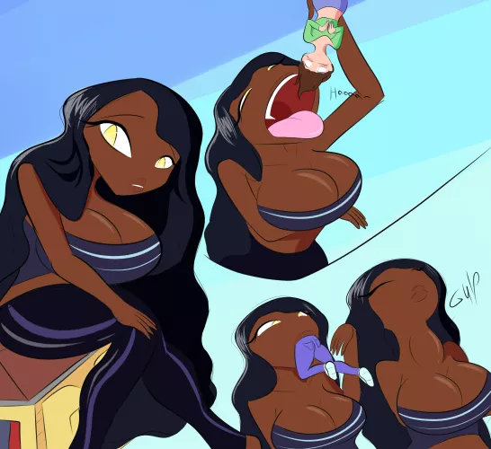 {Image} Gaya, a rare giantess living amongst humans (Art by JackMunchy)