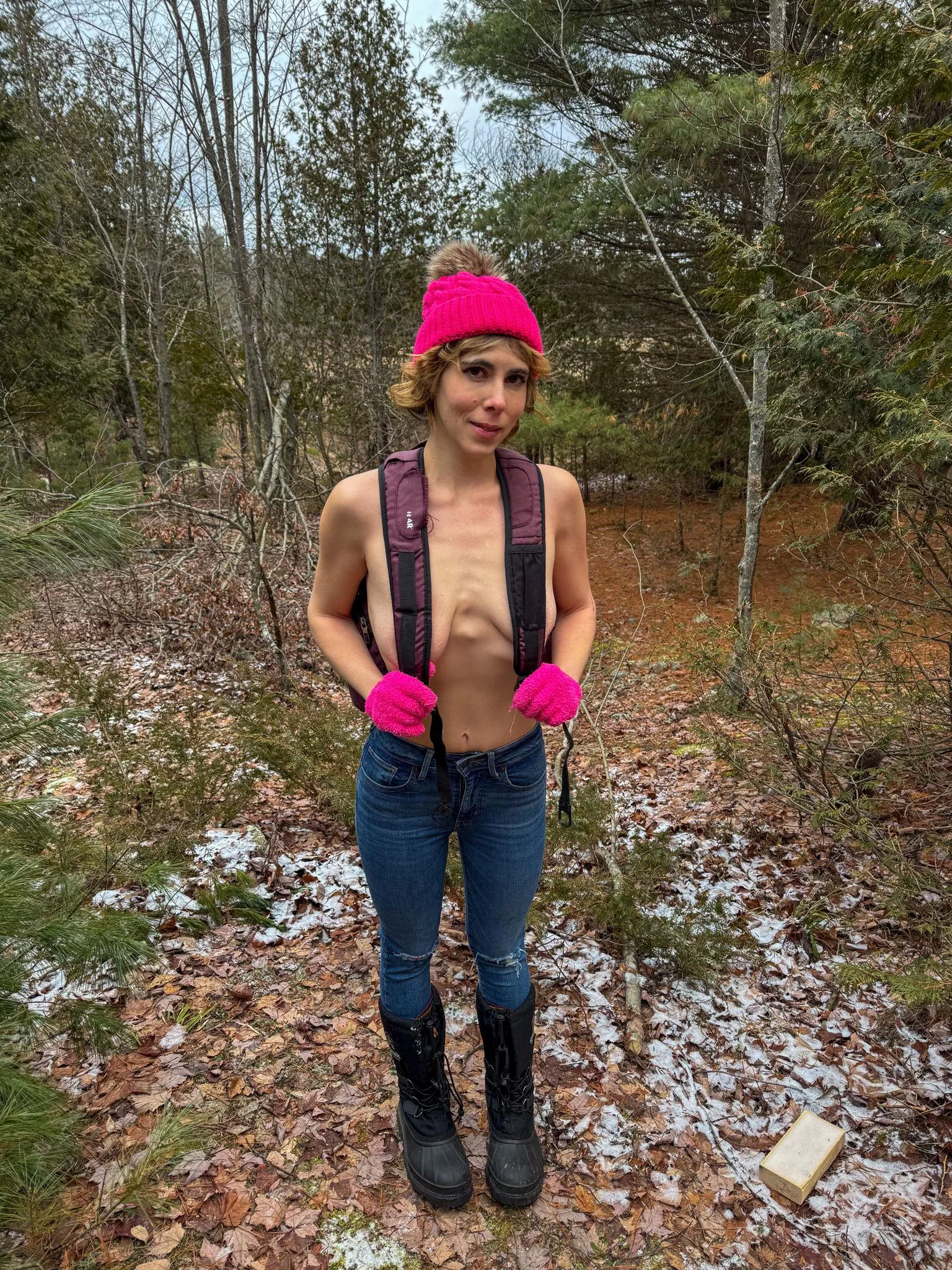 It's a beautiful day for a hike I packed my big toy too