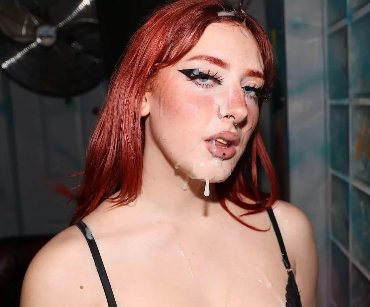 Let’s match the amount of cum on my face to how much is in my pussy, who’s next? 😏😩