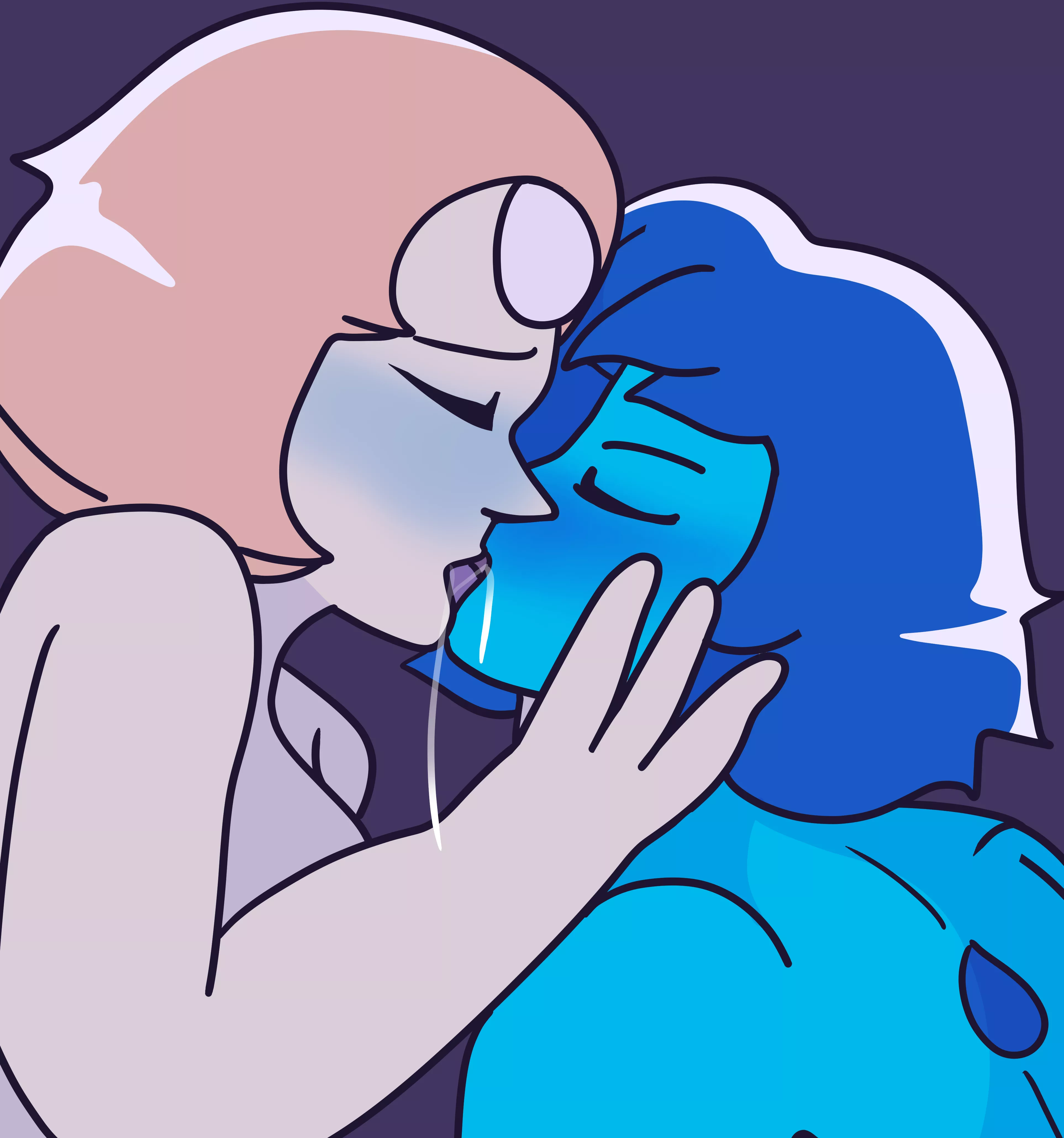 Pearl and lapis kisses (drawinecchi)