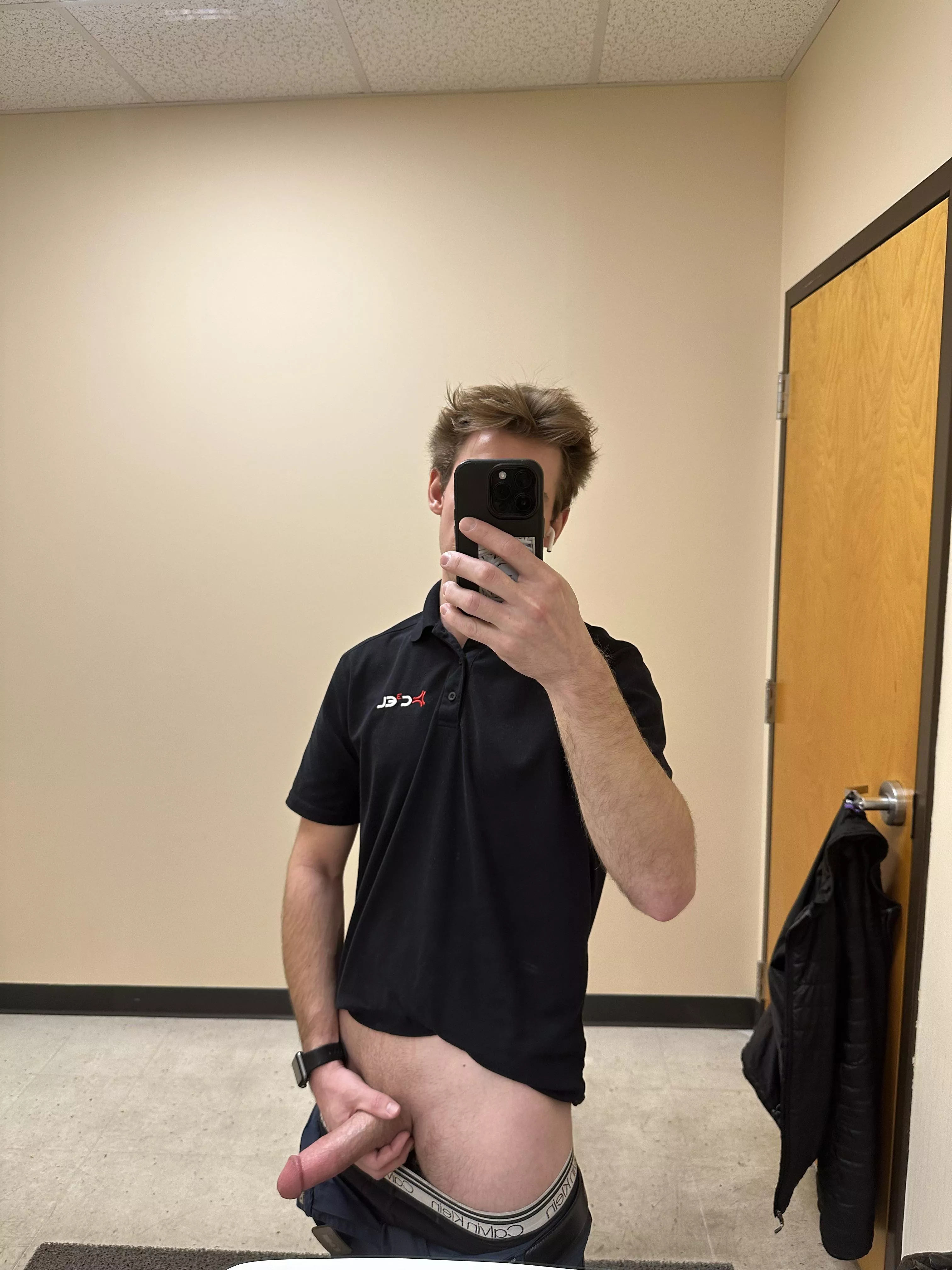 Playing with my dick at work