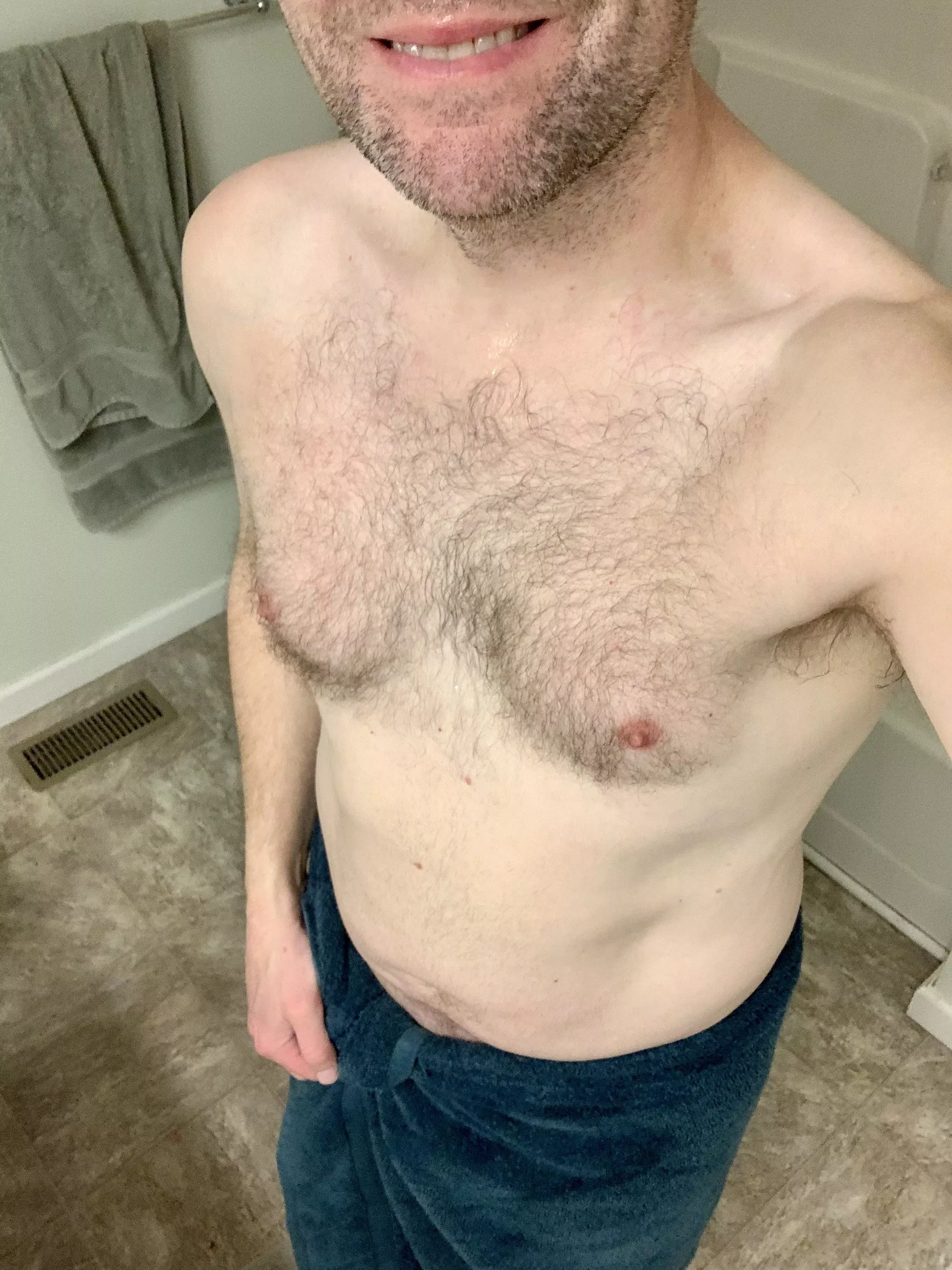 Putting on a happy face despite heading back to work