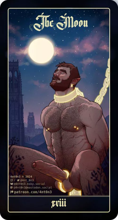 The Moon - XVIII - Tarot card [OC][My Art]