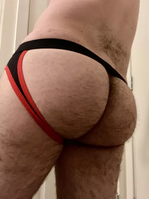 Trying out the new jock strap