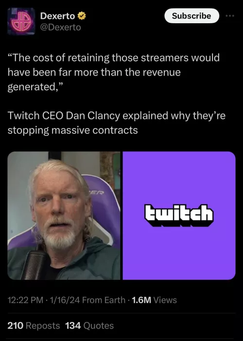 Twitch is stopping massive contracts