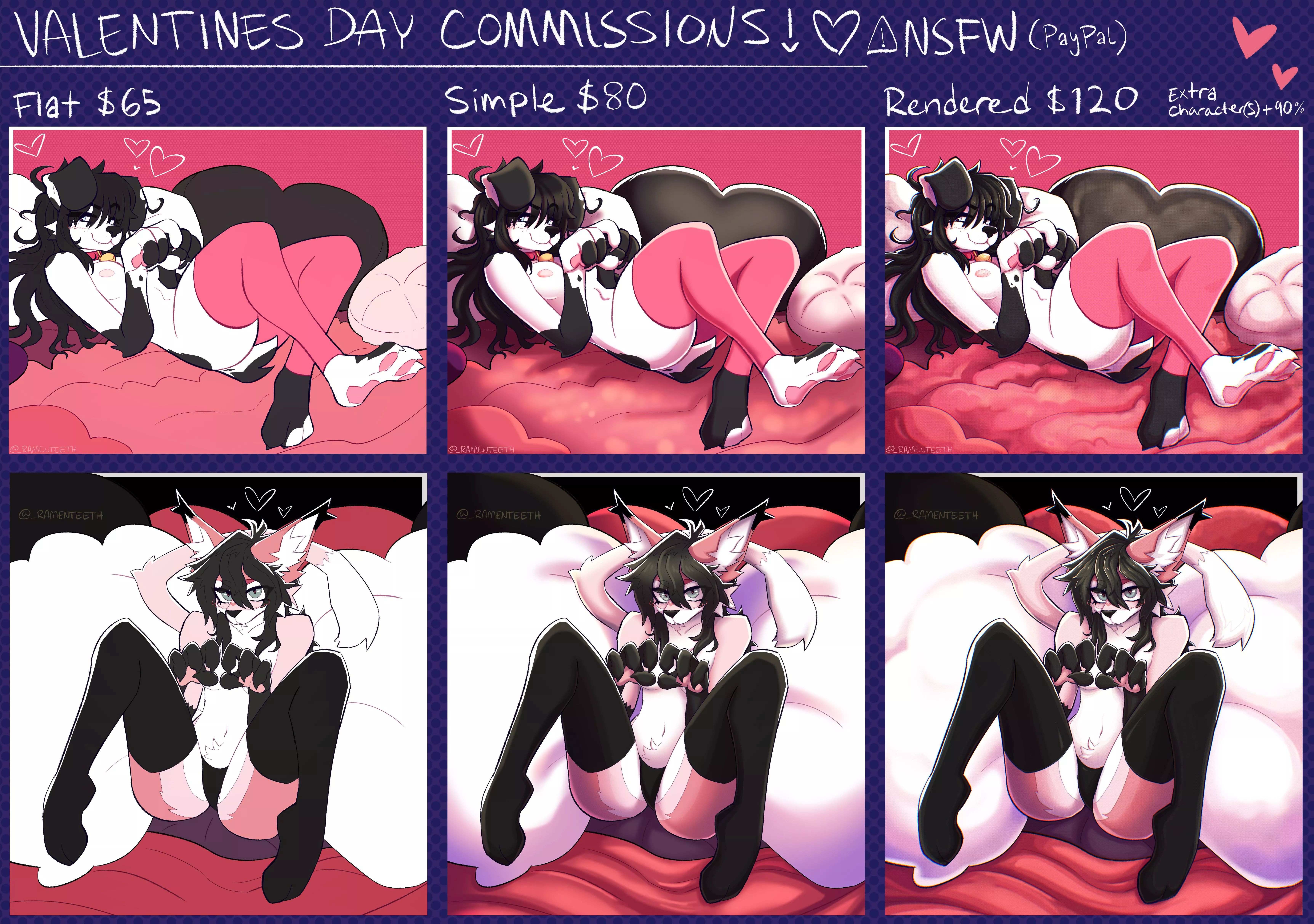 Valentine Day Themed Commissions! [F] (art by me)