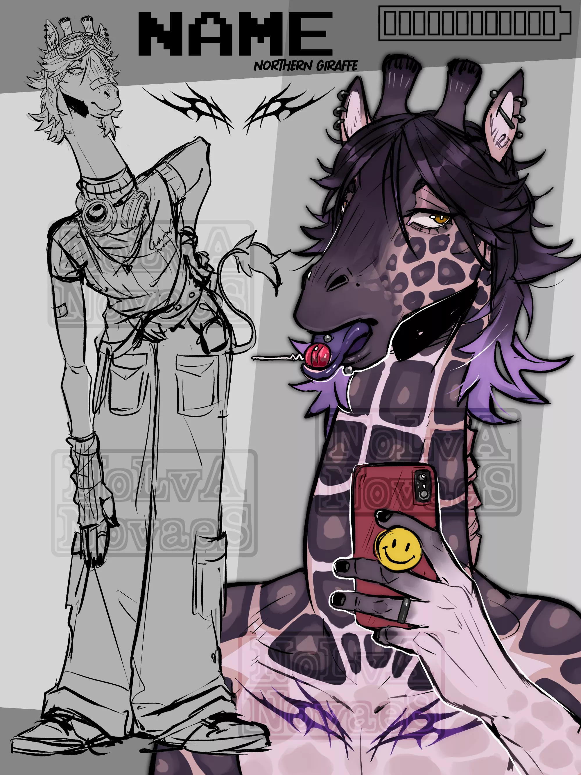 WIP Giraffe ref sheet (art by me)