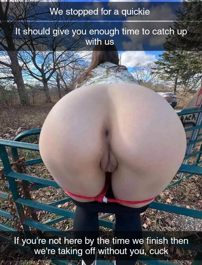 Your bull and your girlfriend kicked you out of the car and made you run after them. They stopped to give you some time to catch up