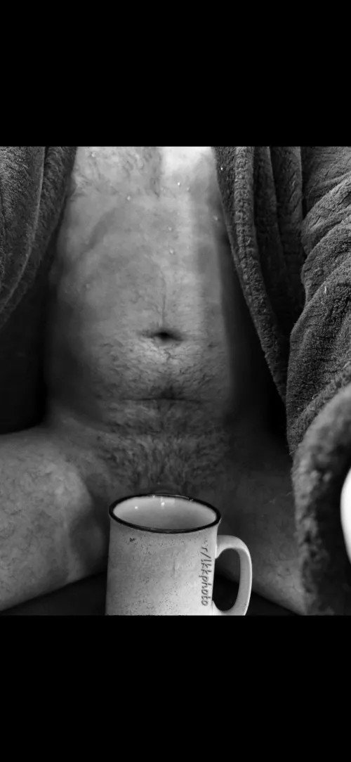 Cozy post-shower coffee