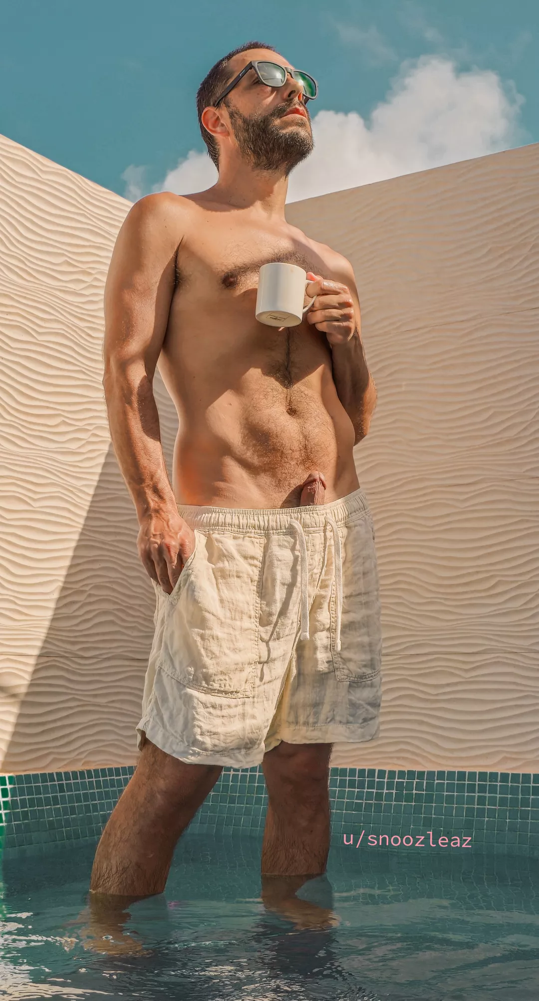 Enjoying some sun and bday coffee.