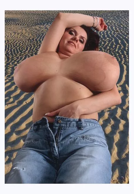 For Milena at the beach , her is one of the only ways to tan the underside of her breasts !